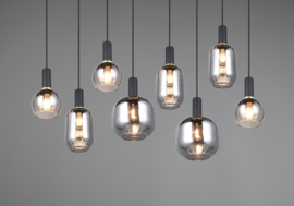 Trio lighting hanglamp Diva, 8-lichts zwart
