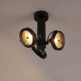 Qazqa plafondspot  Goes, 3-lichts zwart incl. licht bron