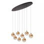 Lucide hanglamp Gisela led, 8-lichts amber glas