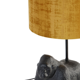 Tafellamp Animal Gorilla met stoffenkap goud