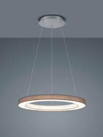 Helestra  hanglamp Lomo-s led, stoffen kap mocca