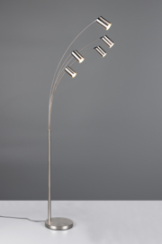 Trio lighting vloerlamp Marley, 5-lichts mat nikkel