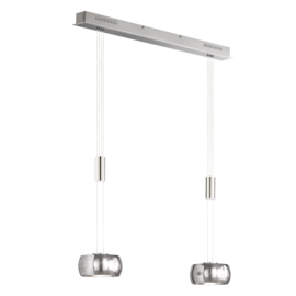 Fischer&honsel hanglamp Colette, 2-lichts mat nikkel