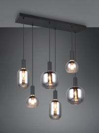 Trio lighting hanglamp Diva, 6-lichts zwart