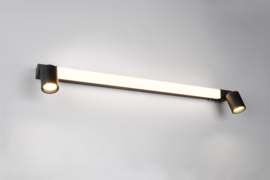 Trio lighting wandlamp Enrico led, 2-lichts zwart 90 cm.