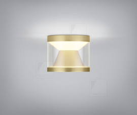 Helestra plafondlamp Poro led kleur mat goud met acryl glas
