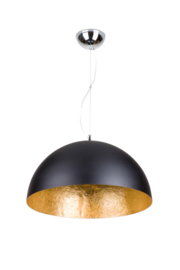 Hanglamp Cupula, mat zwart met goud 50 cm