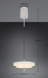 Trio lighting hanglamp Keaton led, warm grijs 40 cm