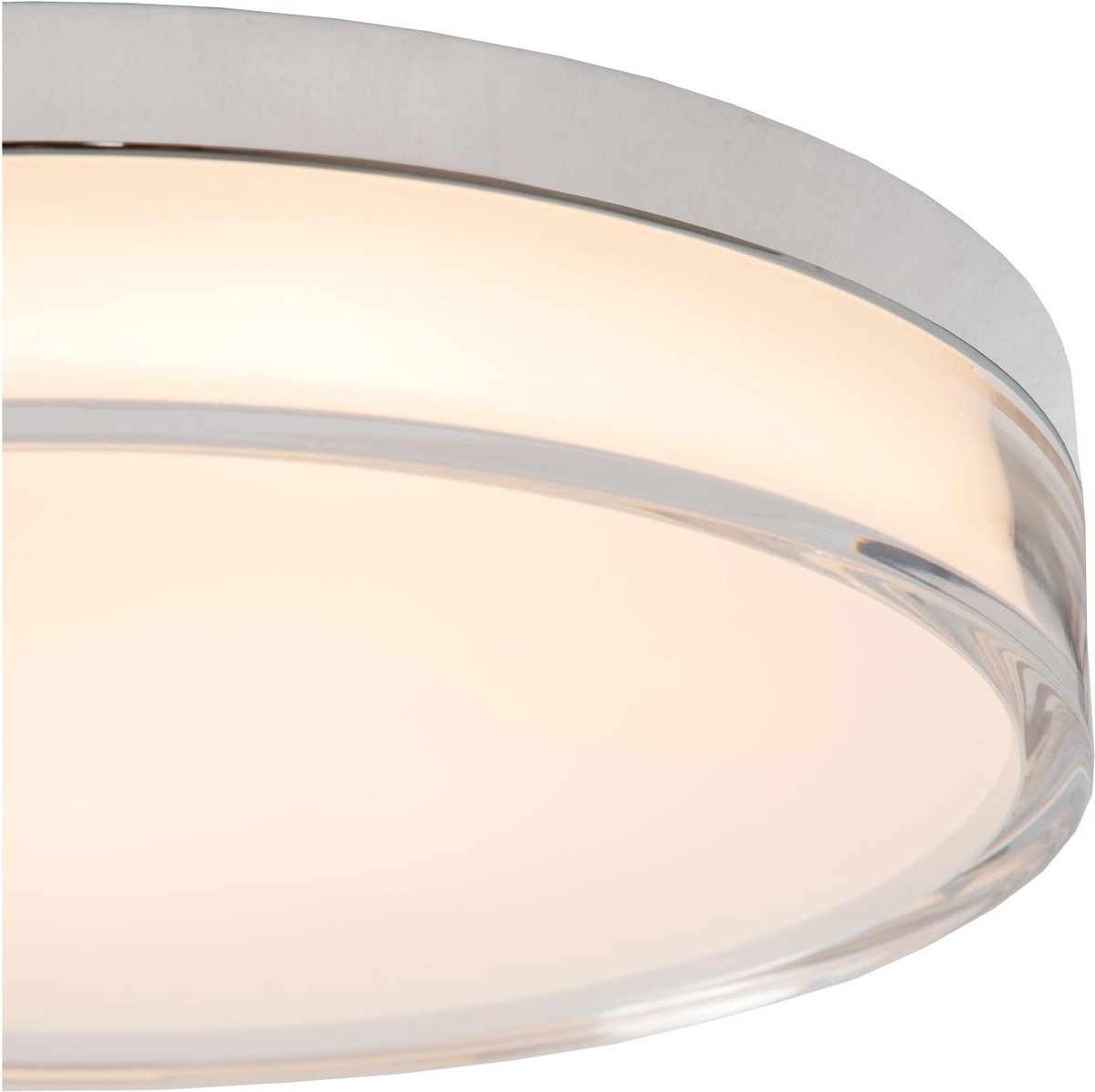 Lucide plafondlamp Plano led, chroom-opaal 23 cm IP44