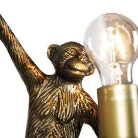 Vintage wandlamp goud - Animal Monkey