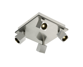 Trio lighting plafondspot  Cuba led, 4-lichts mat nikkel