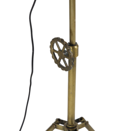 Vloerlamp Tripod, brons met hout