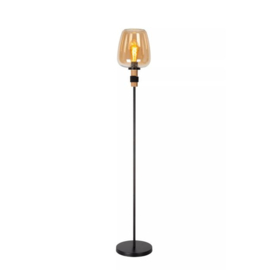 Lucide vloerlamp Ilona, ambetr glas