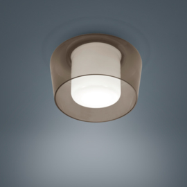 Plafondlamp Canio, amber - wit glas