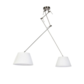 Qazqa  hanglamp Blitz 11, plisse kappen wit