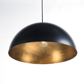 Qazqa hanglamp Magna Eco, mat zwart-goldleaf 50 cm