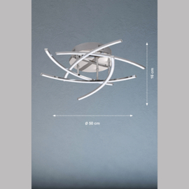 Fischer & Honsel plafondlamp Cross led, chroom