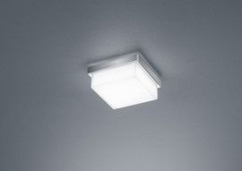 Helestra plafondlamp Cosi led, vierkant mat nikkel en gesatineerd glas IP30