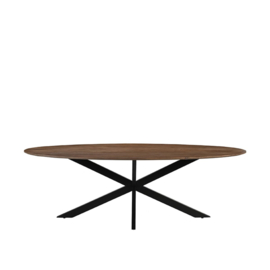 Label 51 Eettafel James, nature smooth mangohout | zwart metaal 240 cm