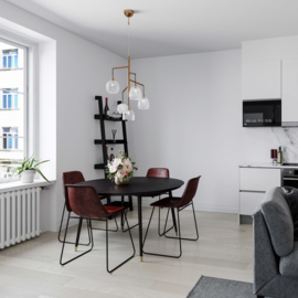 By Rydéns hanglamp Grace, mat goud met transparant glas incl. licht bron