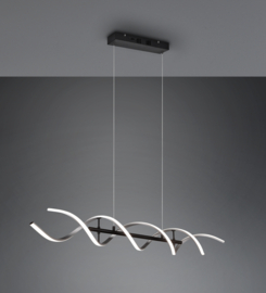 Trio lighting hanglamp Sequence led, aluminium - zwart met switch dimmer