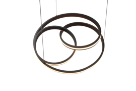 Trio lighting hanglamp Nuria led, mat zwart met switch dimmer