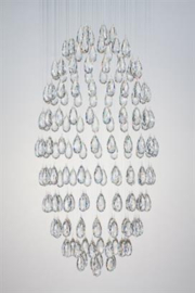 Linea Verdace hanglamp Drop met K9 kristal, 5-lichts chroom 45 cm incl. ledbron