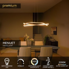 Lucide MENUET - Hanglamp - LED Dimb. - CCT - 1x46W 2200K/3000K - Taupe
