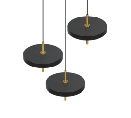 Trio lighting hanglamp Keaton led, 3-lichts zwart