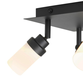 Qazqa plafondspot  Japie led, 4-lichts zwart incl. licht bron IP44