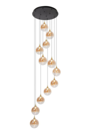 Lucide  GISELA - Hanglamp - Ø 61 cm - LED Dimb. - 12x3,5W 2700K -amber glas