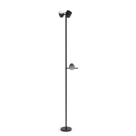 Pujol Lighting vloerlamp Trio led, 3+1 lichts mat zwart