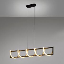 Fischer&honsel hanglamp Gwen led, zwart incl poshdimmer