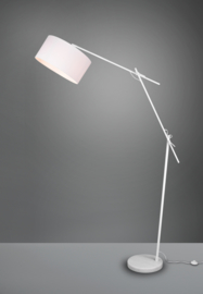 Trio lighting vloerlamp Ponte, wit met stoffen kap wit