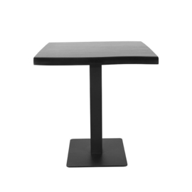 Label 51 Restauranttafel, zwart mangohout | zwart metaal 70x70 x74cm