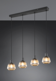 Trio lighting hanglamp Tafira, 4-lichts zwart