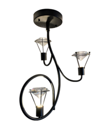 Light trend plafondlamp Diamond, 3-lichts plated steel+Crystal glas