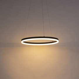 Qazqa hanglamp Anello led, zwart incl. switch dimmer 60 cm