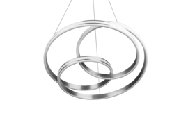 Trio lighting hanglamp Nuria led, mat nikkel met switch dimmer