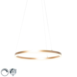 Qazqa hanglamp Anello led, goud  incl. switch dimmer 60 cm