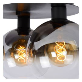 Lucide plafondlamp Marius, 3-lichts rookglas