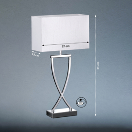 Fischer & Honsel  tafellamp Anni, chroom met witte kap