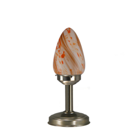 Tafellamp Traan, oranje marmer glas