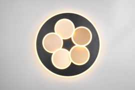 Trio lighting plafondlamp Mandala led, zwart-goud incl. switch dimmer