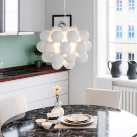 By Rydéns hanglamp Gross, chroom met wit glas incl. licht bron
