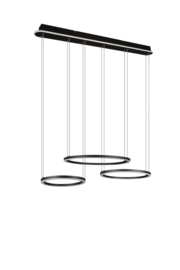 Trio lighting hanglamp Morrison led, mat zwart met switch dimmer