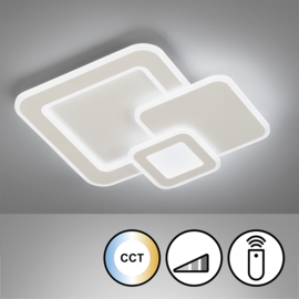 Fischer & Honsel plafondlamp Joster led, wit incl. afstandsbediening