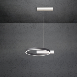 Escale hanglamp Midnight single led, wit-antraciet incl. touchdimmer 40 cm