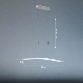 Fischer&honsel hanglamp Metis TW led, mat nikkel incl. pushdimmer