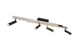 Trio lighting plafondspot  Zeno led, 4-lichts geborsteld aluminium-zwart